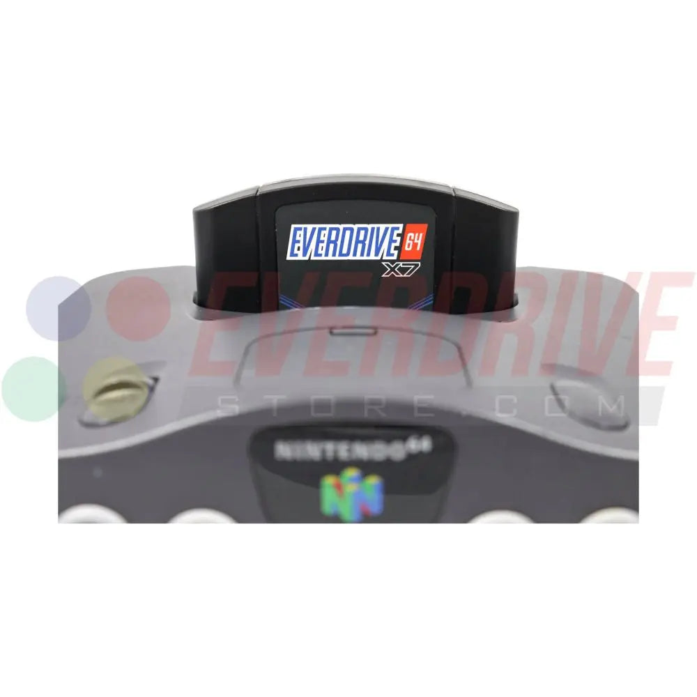 In-console view Everdrive 64 X7 Black by Krikzz for N64