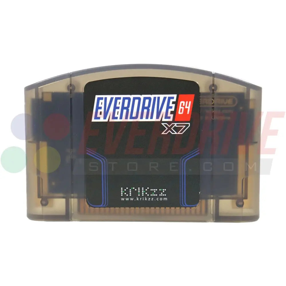 A Front view of Everdrive 64 X7 - Frosted Black by Krikzz for N64