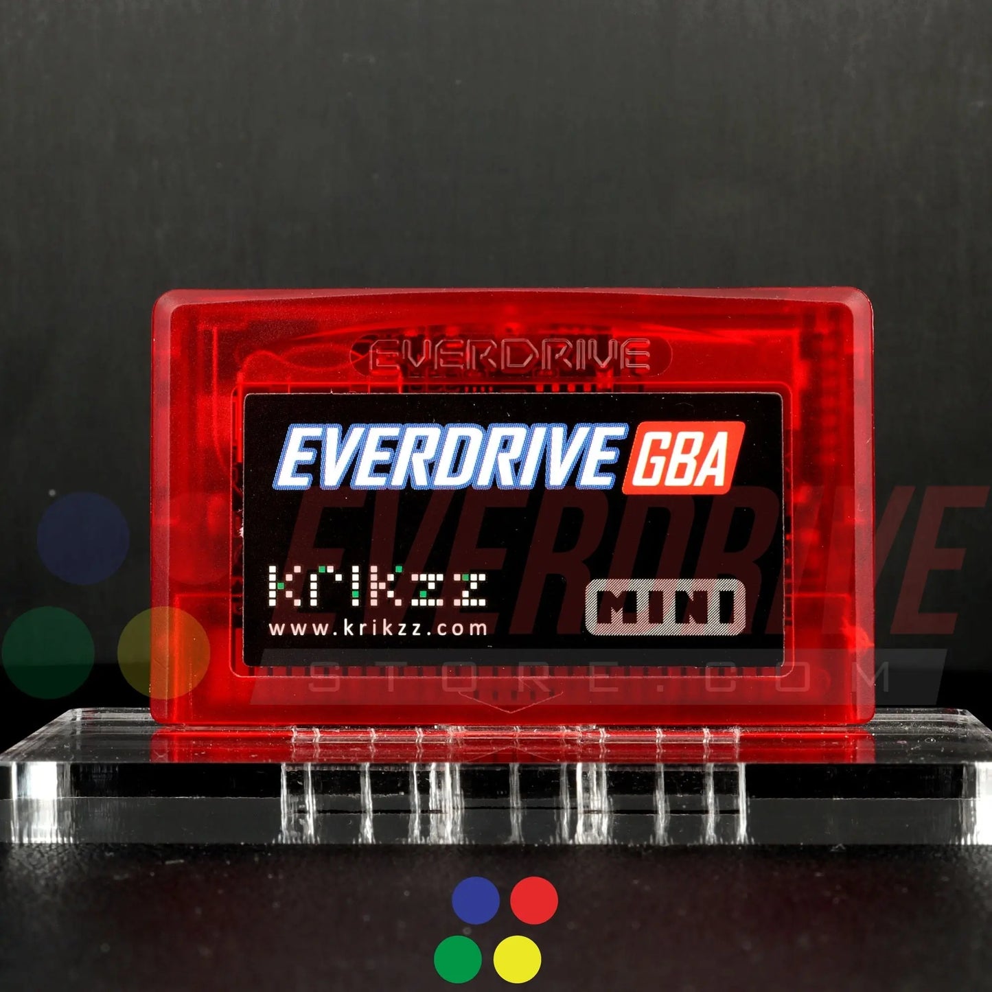 Everdrive GBA Mini - Frosted Red Krikzz