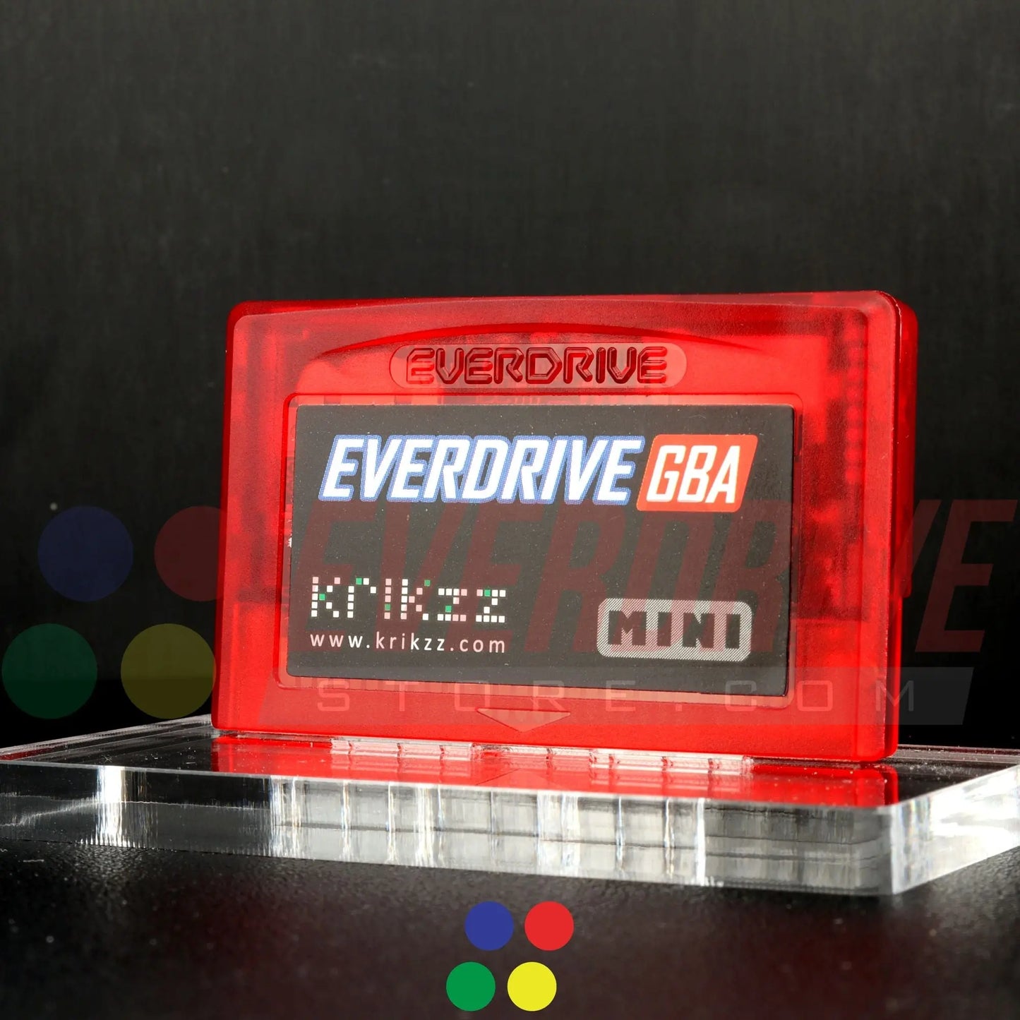 Everdrive GBA Mini - Frosted Red Krikzz