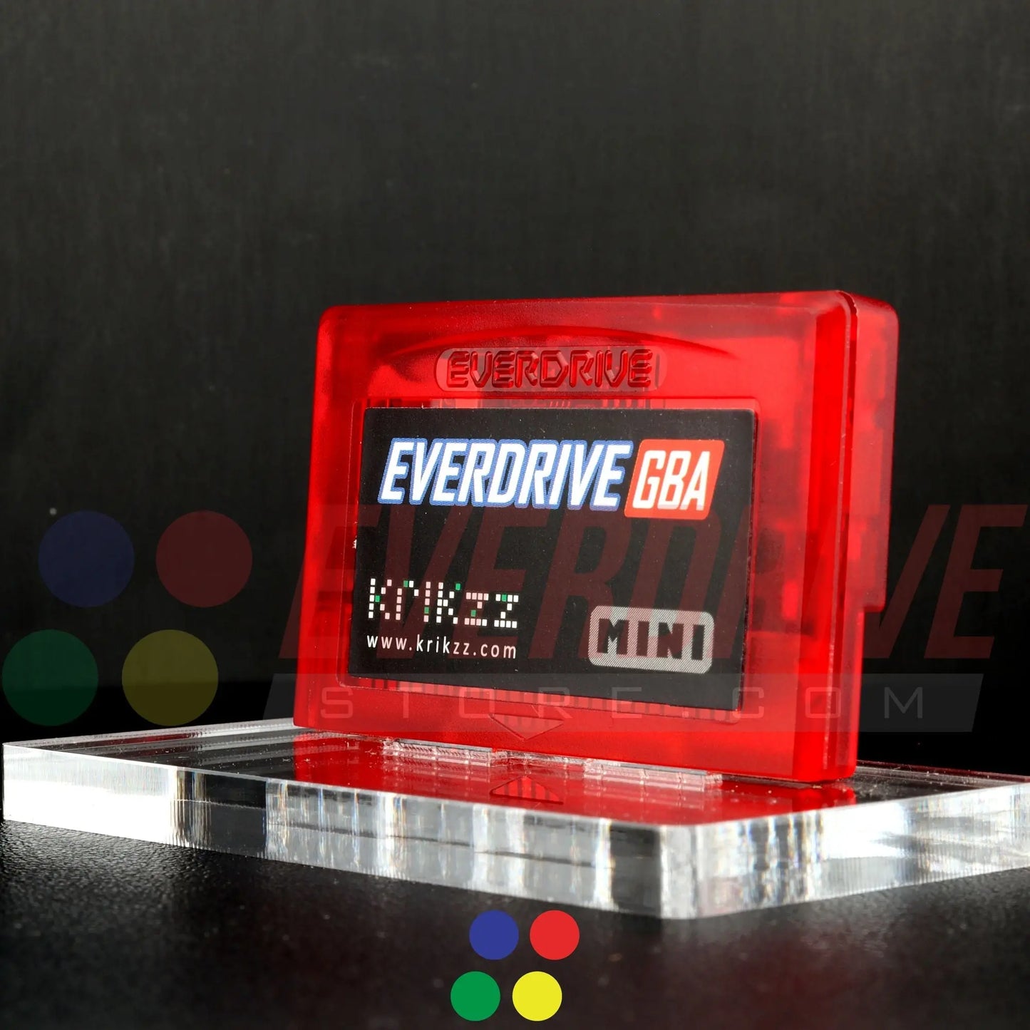 Everdrive GBA Mini - Frosted Red Krikzz