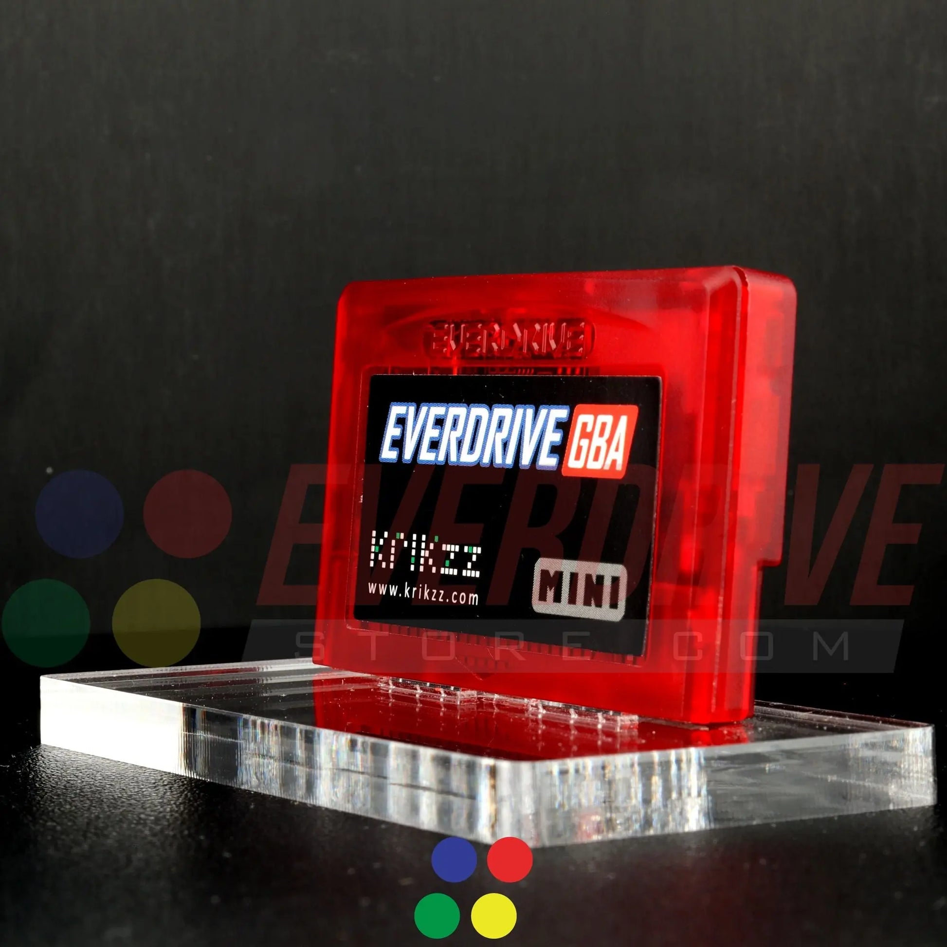 Everdrive GBA Mini - Frosted Red Krikzz