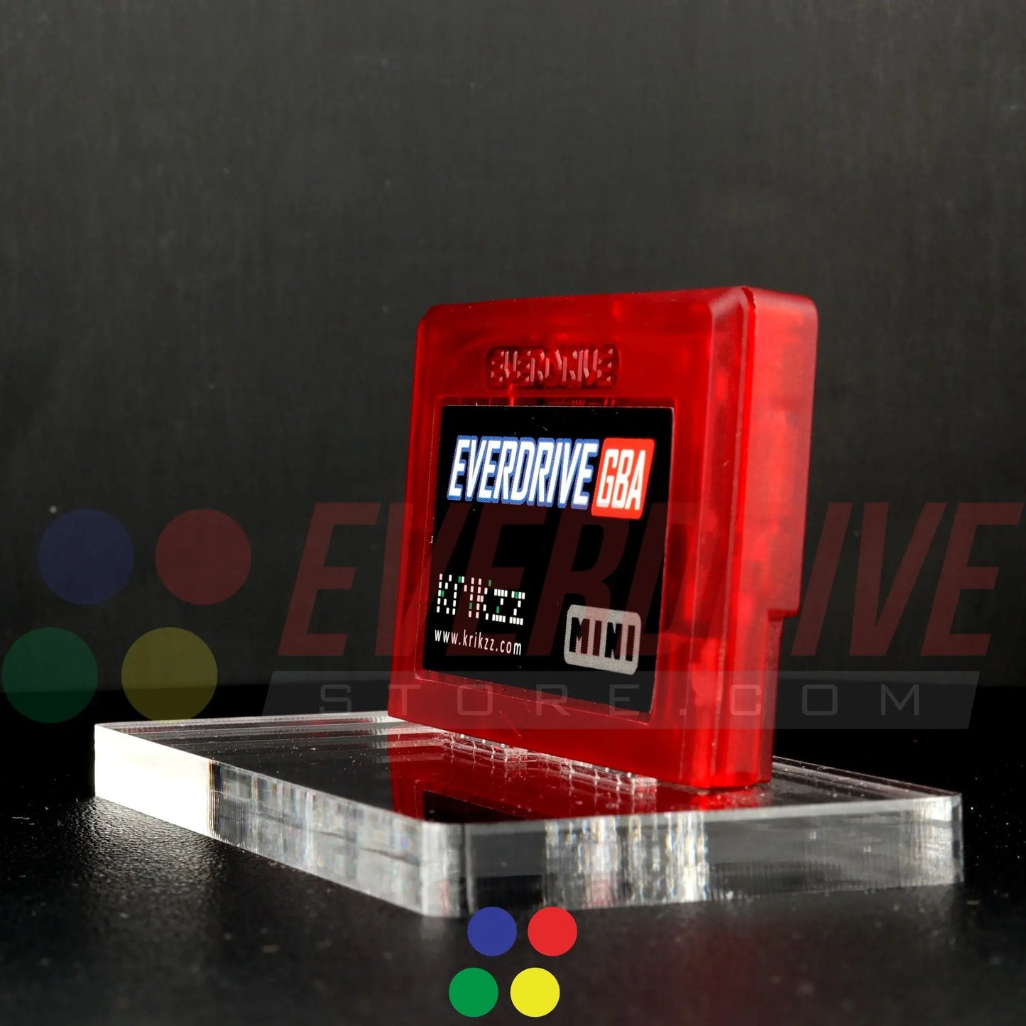 Everdrive GBA Mini - Frosted Red Krikzz