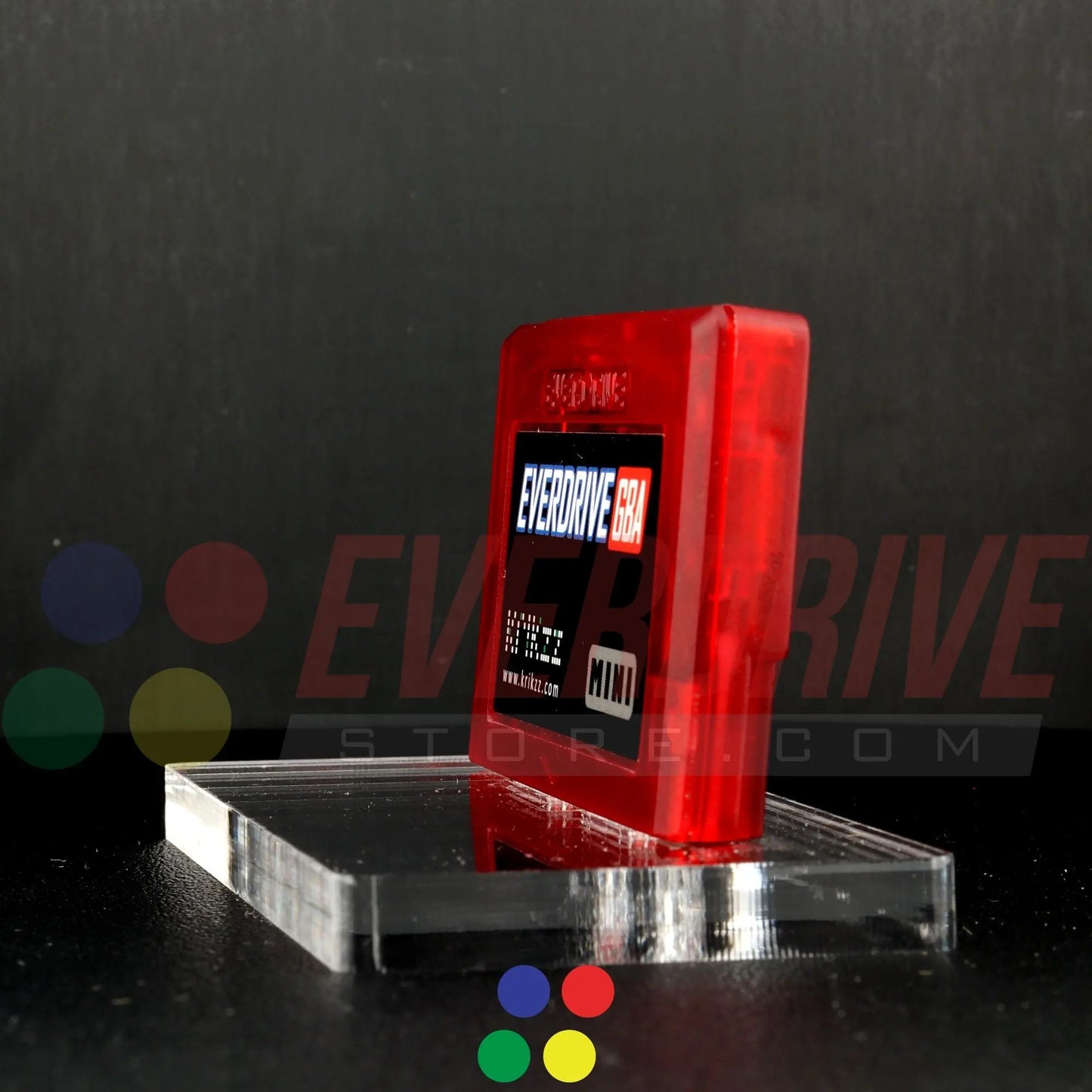 Everdrive GBA Mini - Frosted Red Krikzz